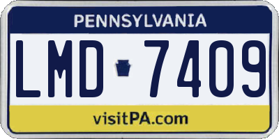 PA license plate LMD7409