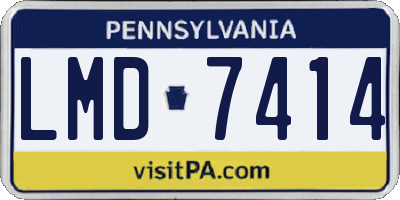 PA license plate LMD7414