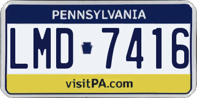 PA license plate LMD7416