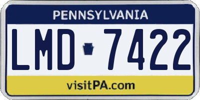 PA license plate LMD7422