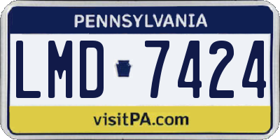 PA license plate LMD7424