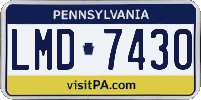 PA license plate LMD7430
