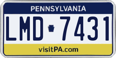 PA license plate LMD7431