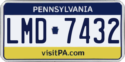 PA license plate LMD7432