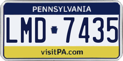 PA license plate LMD7435