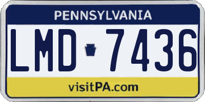 PA license plate LMD7436