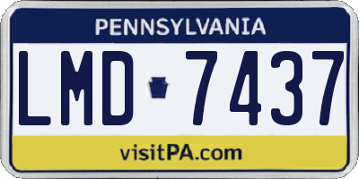 PA license plate LMD7437