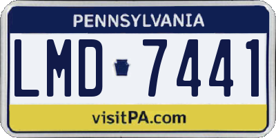 PA license plate LMD7441