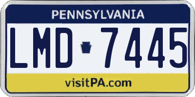 PA license plate LMD7445