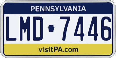 PA license plate LMD7446