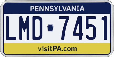 PA license plate LMD7451