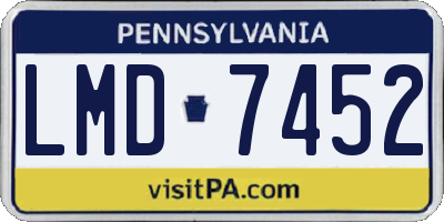 PA license plate LMD7452