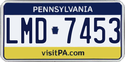 PA license plate LMD7453