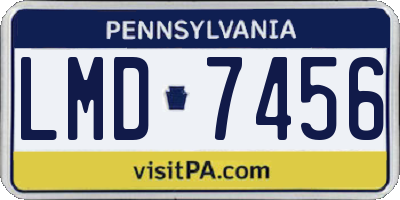 PA license plate LMD7456
