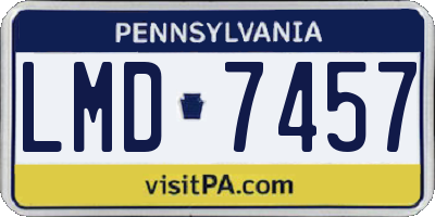 PA license plate LMD7457