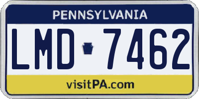 PA license plate LMD7462