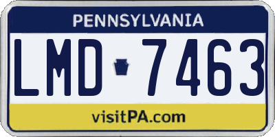 PA license plate LMD7463