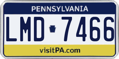 PA license plate LMD7466