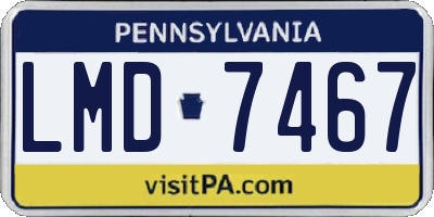 PA license plate LMD7467