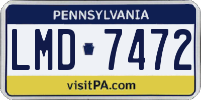 PA license plate LMD7472