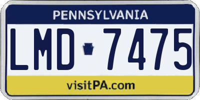 PA license plate LMD7475