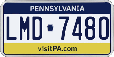PA license plate LMD7480