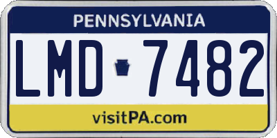 PA license plate LMD7482