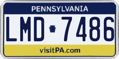 PA license plate LMD7486