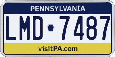 PA license plate LMD7487