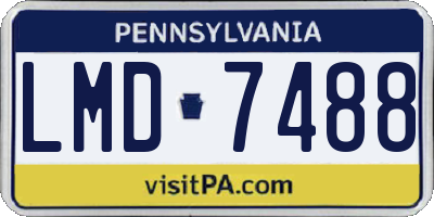 PA license plate LMD7488