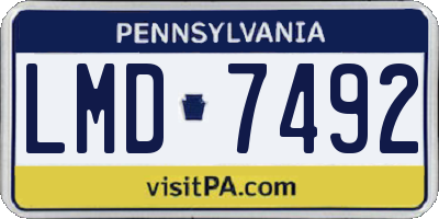 PA license plate LMD7492