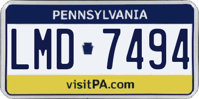 PA license plate LMD7494