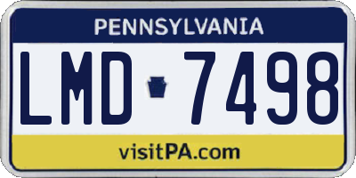 PA license plate LMD7498