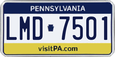 PA license plate LMD7501