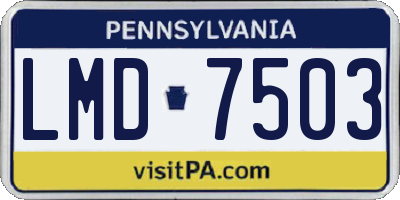 PA license plate LMD7503