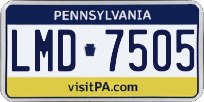 PA license plate LMD7505