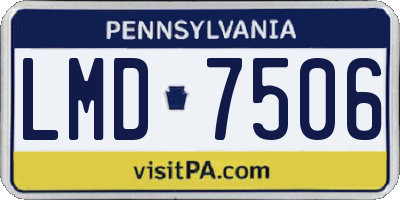 PA license plate LMD7506