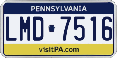 PA license plate LMD7516