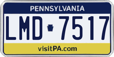 PA license plate LMD7517