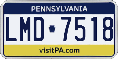 PA license plate LMD7518