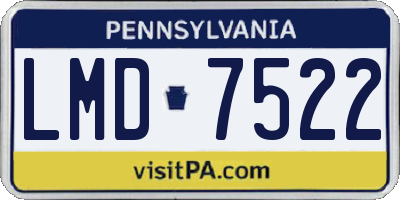 PA license plate LMD7522