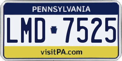 PA license plate LMD7525