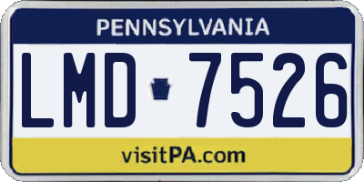 PA license plate LMD7526