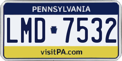 PA license plate LMD7532