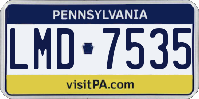 PA license plate LMD7535