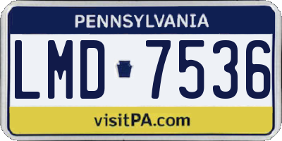 PA license plate LMD7536