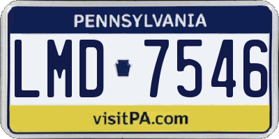 PA license plate LMD7546