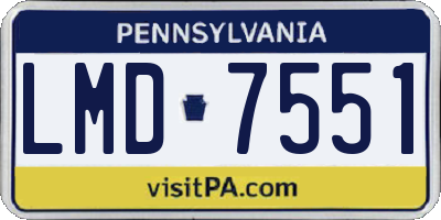 PA license plate LMD7551