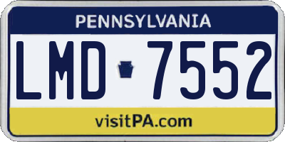 PA license plate LMD7552