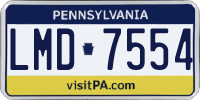 PA license plate LMD7554